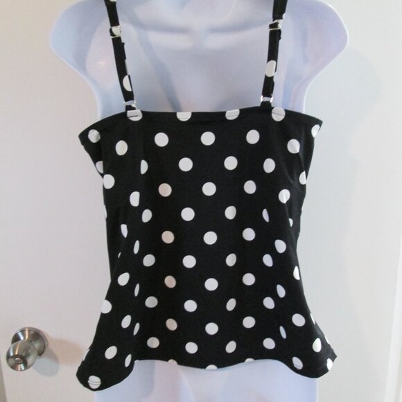 Swim Solutions Polka Dot Tummy Control Tankini Swim Top NWOT Sz 16 - Picture 8 of 10